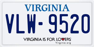 VA license plate VLW9520