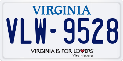 VA license plate VLW9528