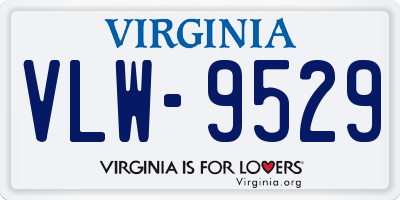 VA license plate VLW9529