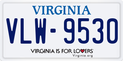 VA license plate VLW9530