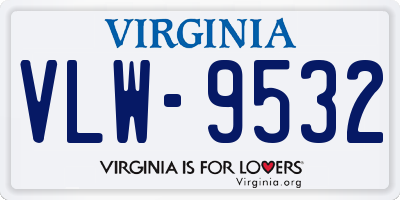 VA license plate VLW9532