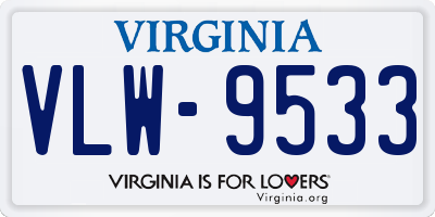 VA license plate VLW9533