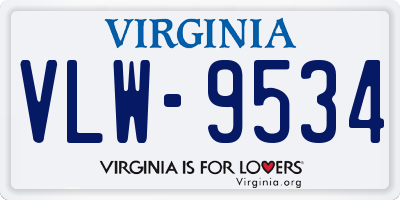 VA license plate VLW9534