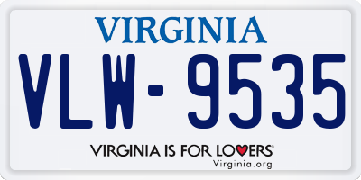 VA license plate VLW9535