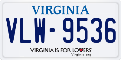 VA license plate VLW9536