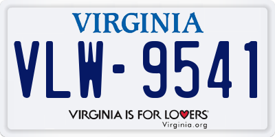 VA license plate VLW9541