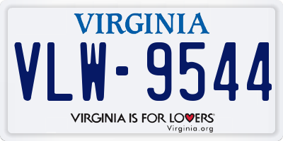 VA license plate VLW9544