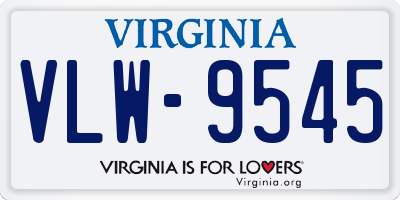 VA license plate VLW9545