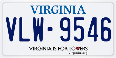 VA license plate VLW9546