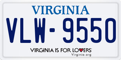 VA license plate VLW9550