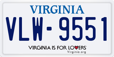 VA license plate VLW9551