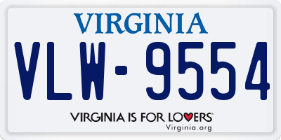 VA license plate VLW9554