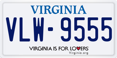 VA license plate VLW9555