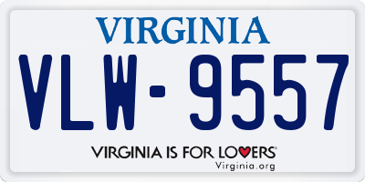 VA license plate VLW9557