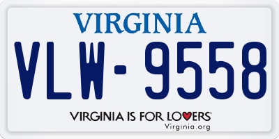 VA license plate VLW9558