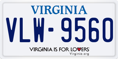 VA license plate VLW9560