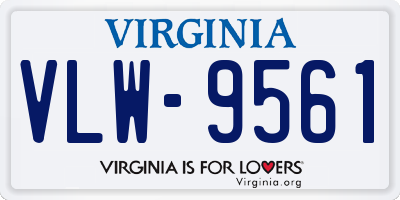 VA license plate VLW9561