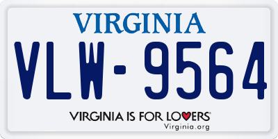 VA license plate VLW9564