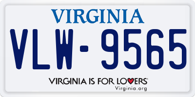 VA license plate VLW9565