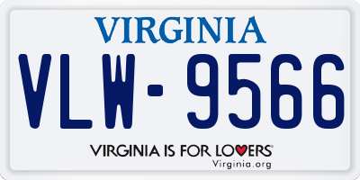 VA license plate VLW9566