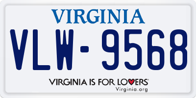 VA license plate VLW9568