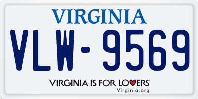 VA license plate VLW9569