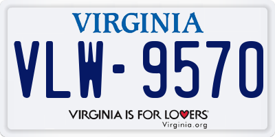 VA license plate VLW9570