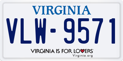 VA license plate VLW9571