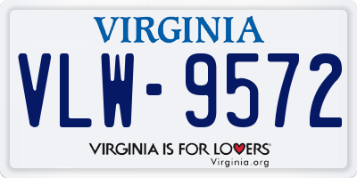 VA license plate VLW9572