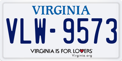 VA license plate VLW9573