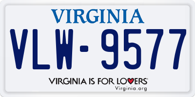 VA license plate VLW9577