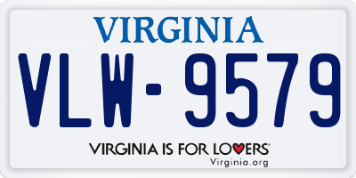 VA license plate VLW9579