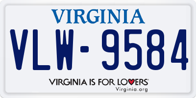 VA license plate VLW9584