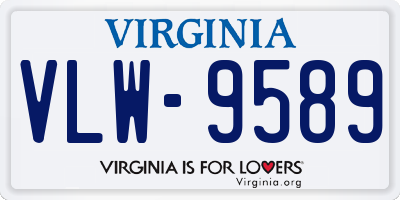 VA license plate VLW9589