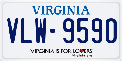 VA license plate VLW9590