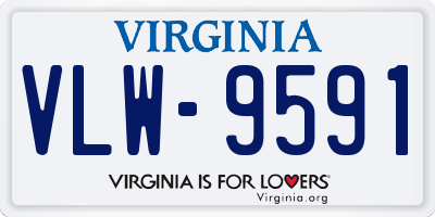 VA license plate VLW9591