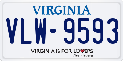 VA license plate VLW9593