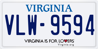 VA license plate VLW9594