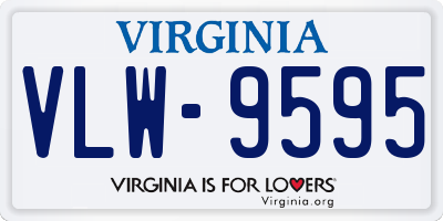 VA license plate VLW9595