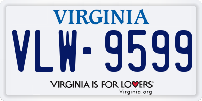 VA license plate VLW9599