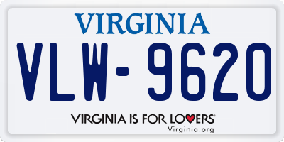 VA license plate VLW9620