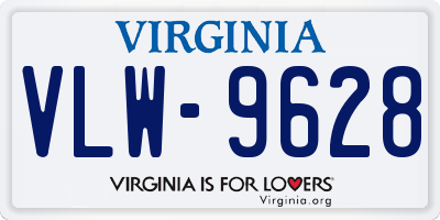 VA license plate VLW9628