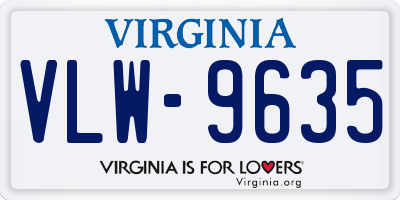 VA license plate VLW9635