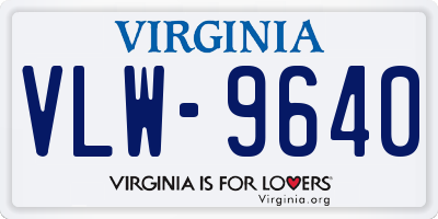 VA license plate VLW9640