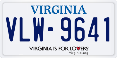 VA license plate VLW9641