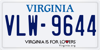 VA license plate VLW9644