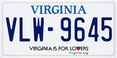 VA license plate VLW9645