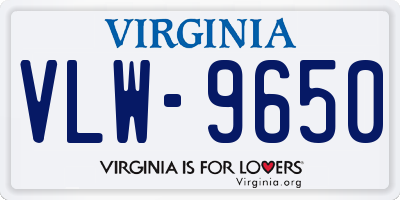 VA license plate VLW9650