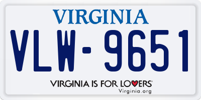 VA license plate VLW9651