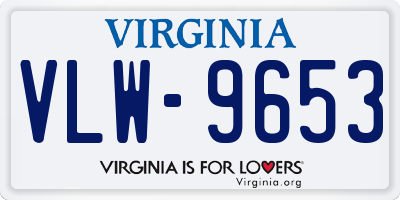 VA license plate VLW9653